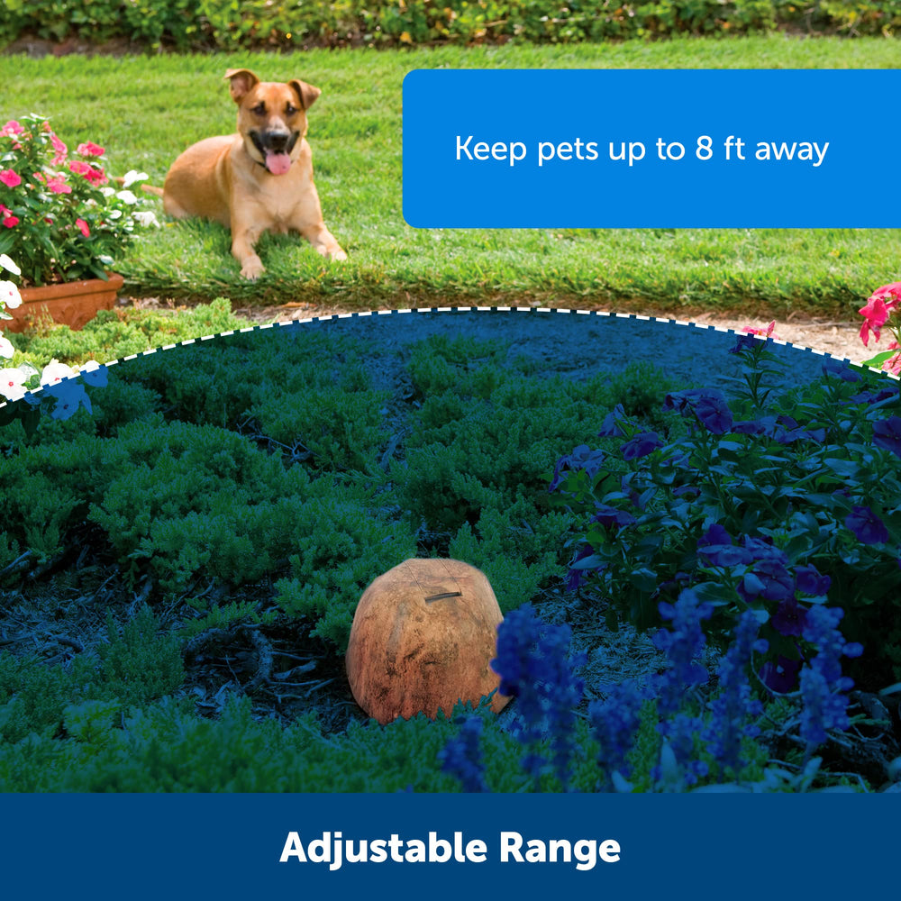 PetSafe Pawz Away boundary wire setup demonstrating expanded zone coverage