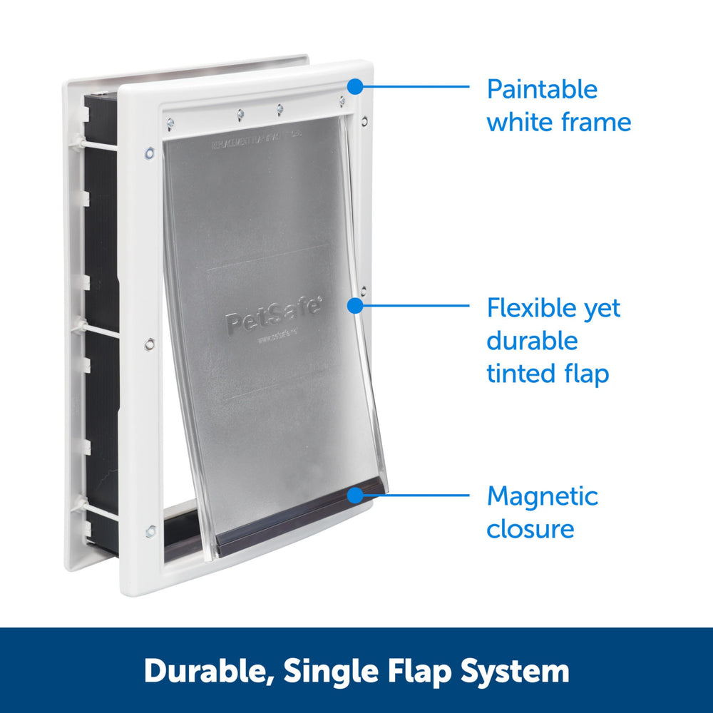 Weather-resistant PetSafe flap preserves interior comfort across seasons