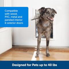 Lockable slide panel on PetSafe door for controlled access