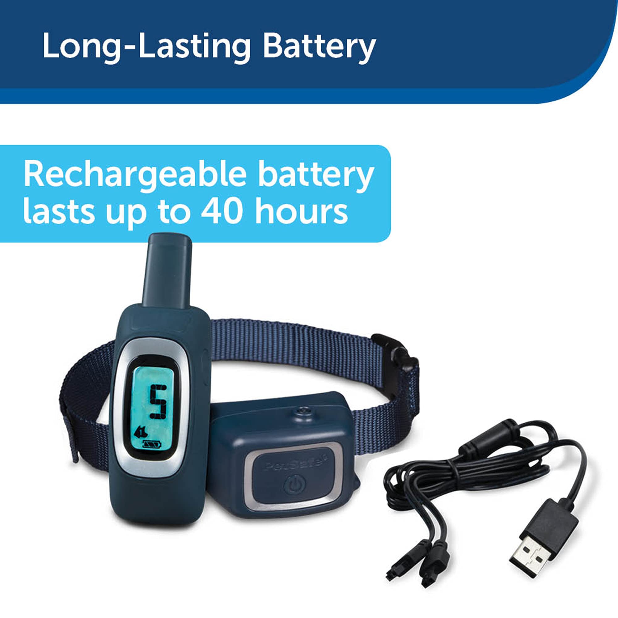 PetSafe rechargeable battery indicators on collar and remote