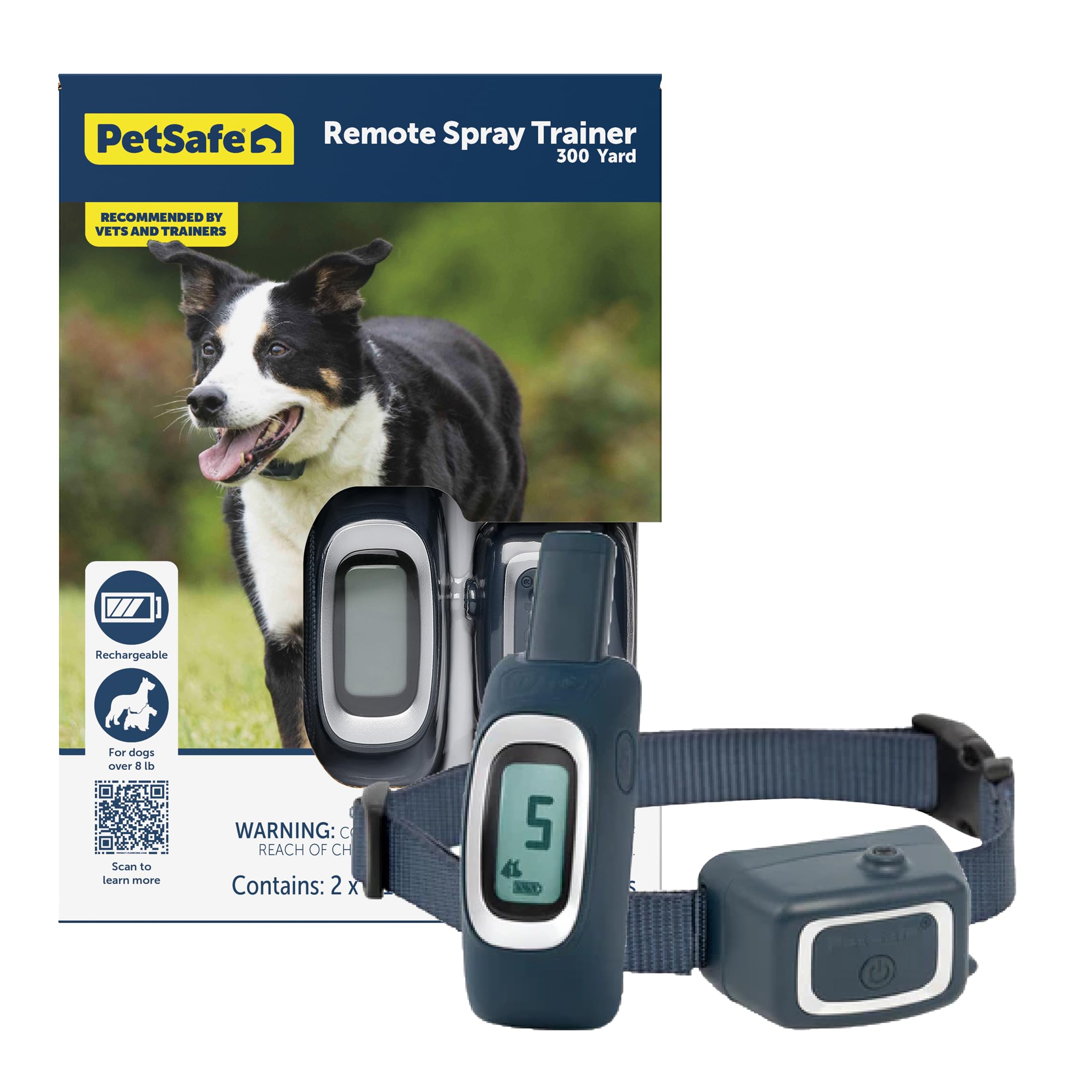 PetSafe remote spray trainer remote display shows training modes for easy sessions