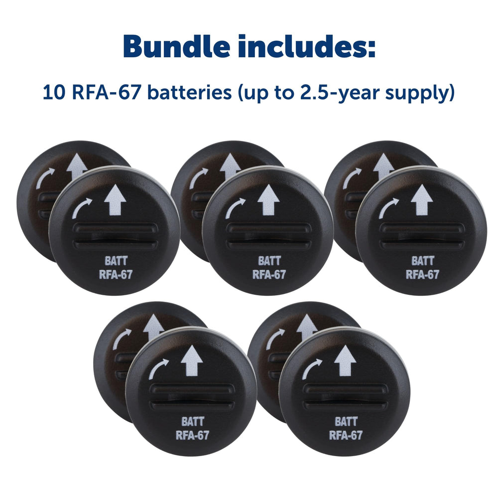 PetSafe RFA-67 battery pack opened, revealing lithium cells for easy replacements.