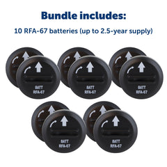 PetSafe RFA-67 battery pack opened, revealing lithium cells for easy replacements.