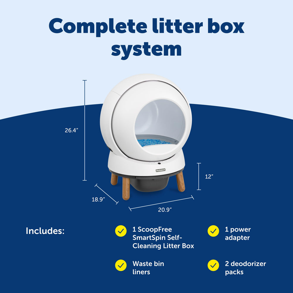 PetSafe ScoopFree SmartSpin odor-drawer demonstrates sealed freshness and odor containment