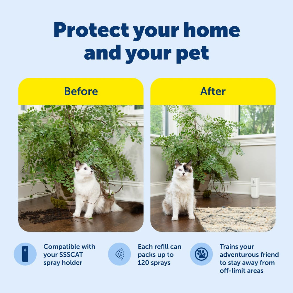 PetSafe SSSCAT odorless-spray provides safe correction without staining furniture.