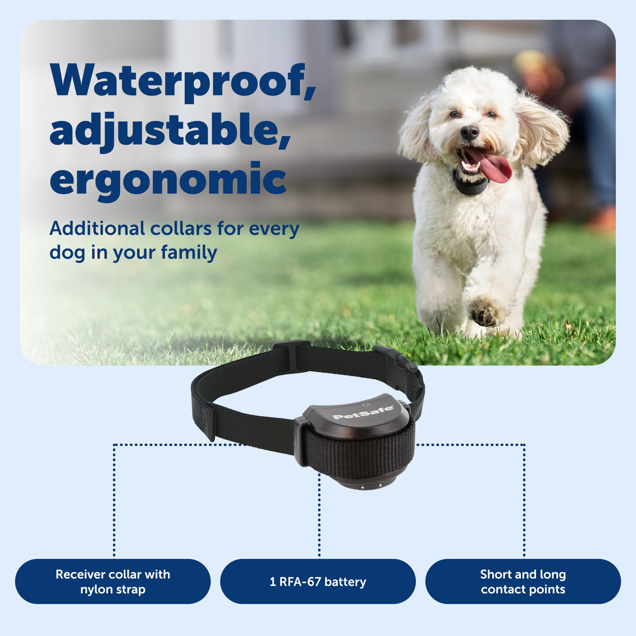 Petsafe Stay & Play multi-dog compatibility supports additional collars for households.