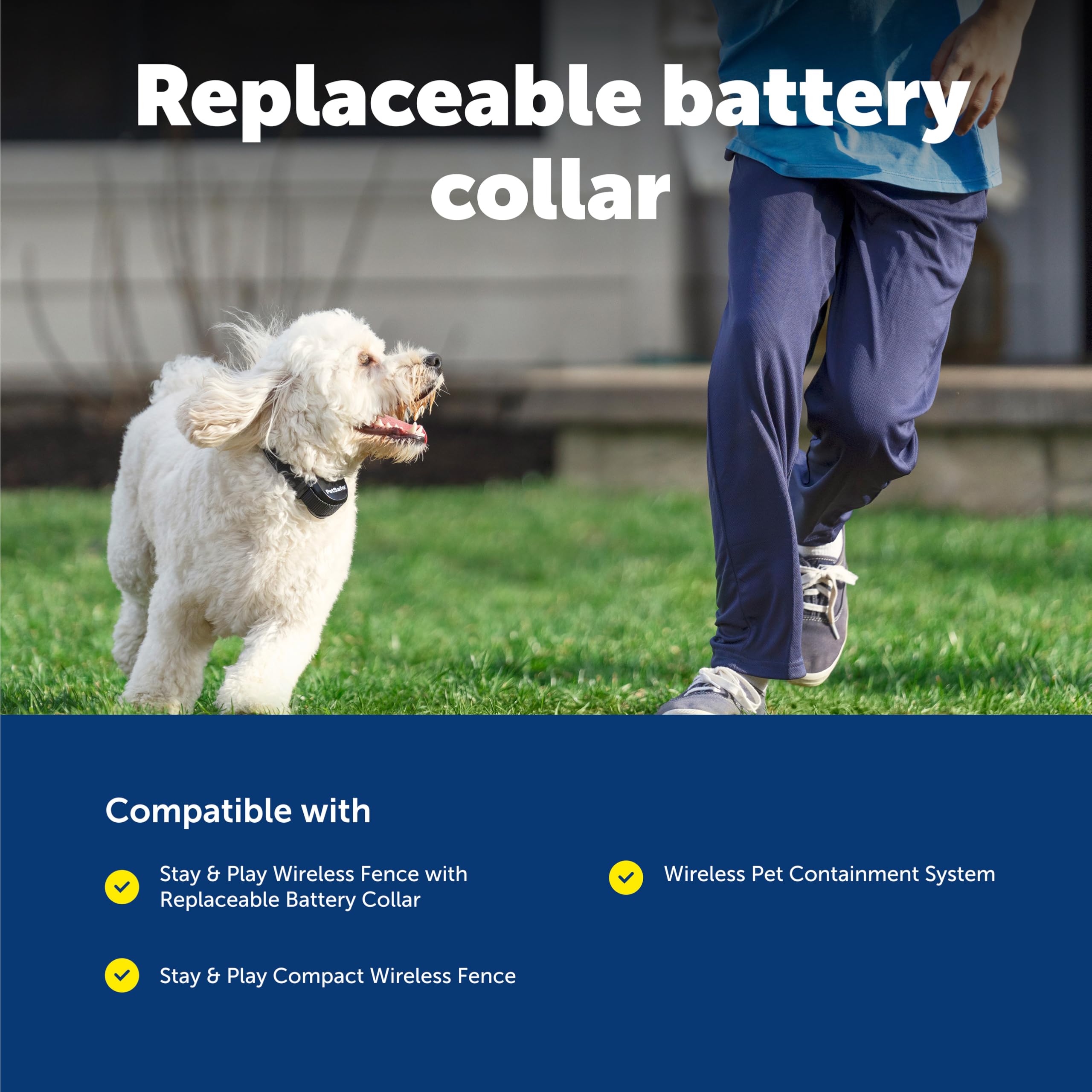 Petsafe Stay & Play tone-only training mode for gentle boundary reinforcement.