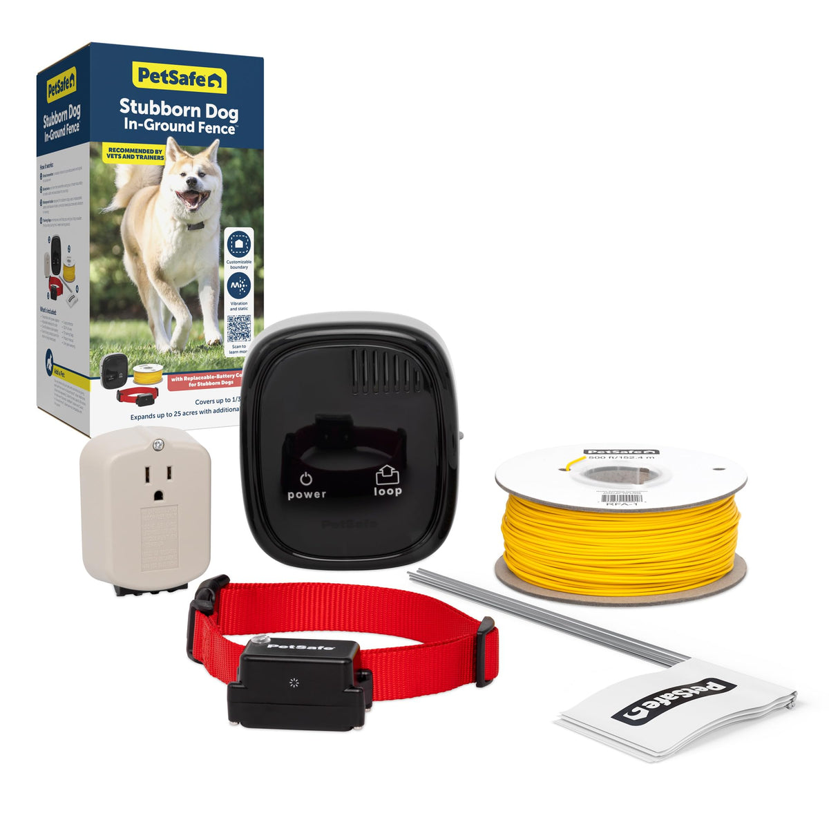 Petsafe Stubborn Dog In-Ground Fence wire creates a customizable boundary for safe outdoor play.