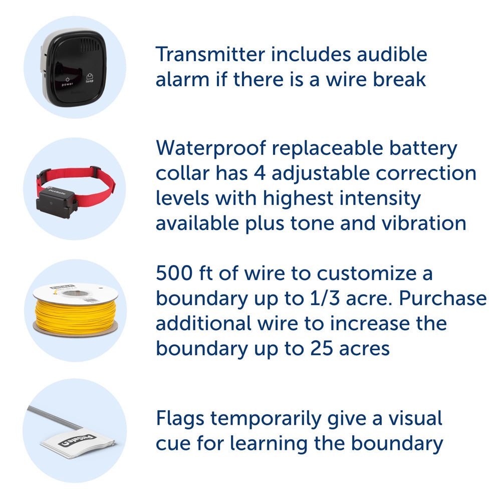 Petsafe collar neck-size range ensures a secure, comfortable fit for dogs.
