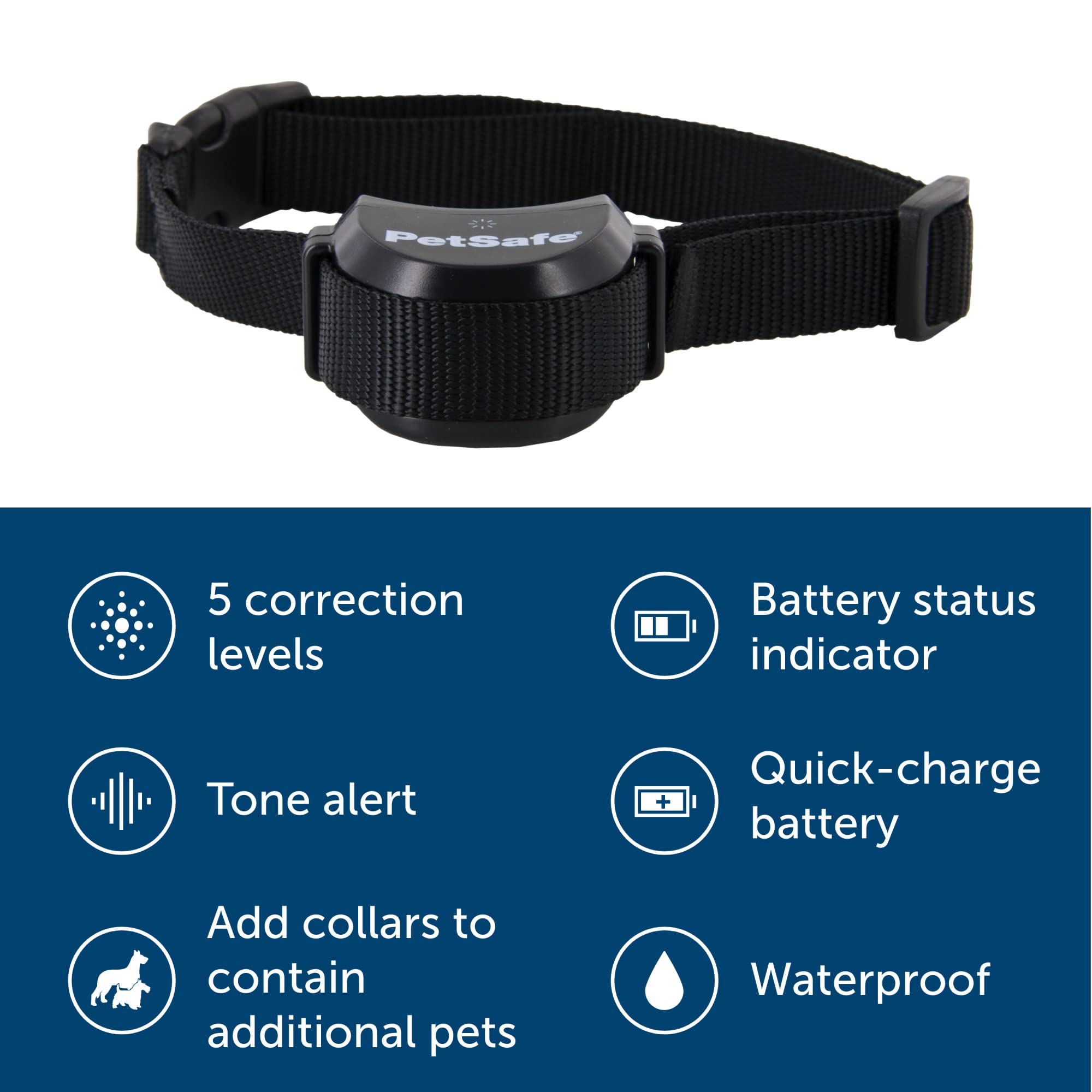 Petsafe waterproof receiver collar close-up showing durable housing