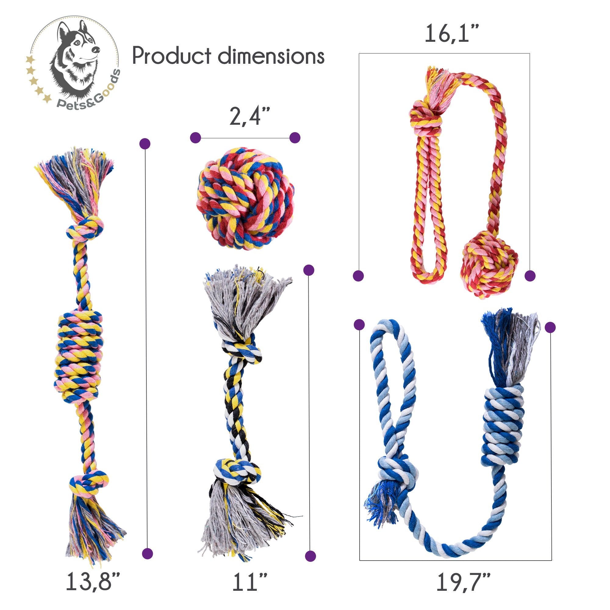Pets&Goods crate-time friendly rope toy shown for indoor play.