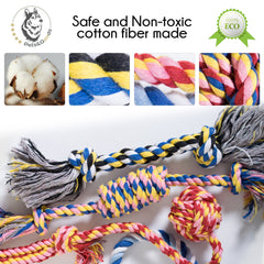 Pets&Goods rope toy close-up of tightly woven cotton fibers for durability.