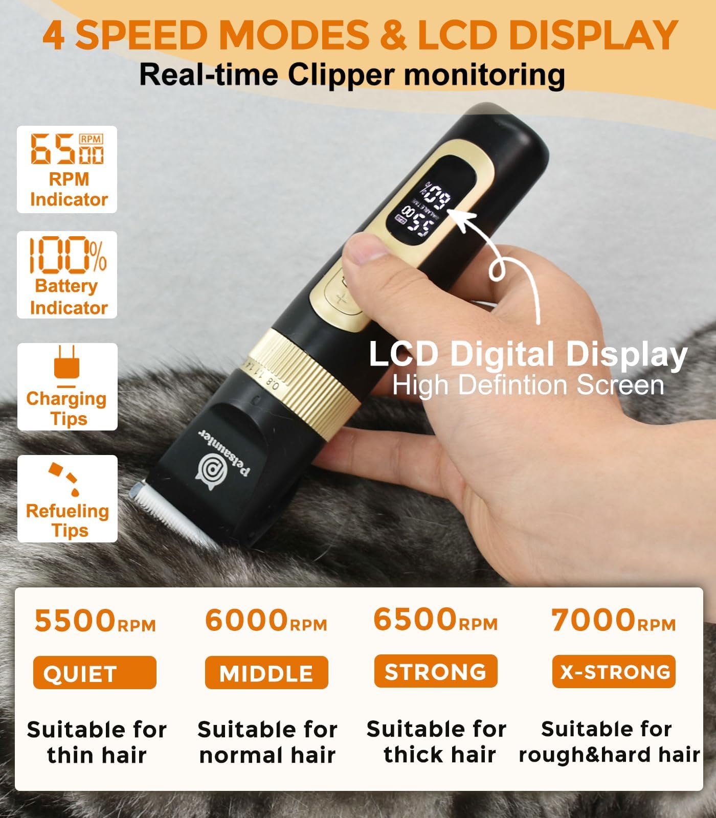 Petsaunter cordless clippers with USB-C charging for convenient grooming anywhere