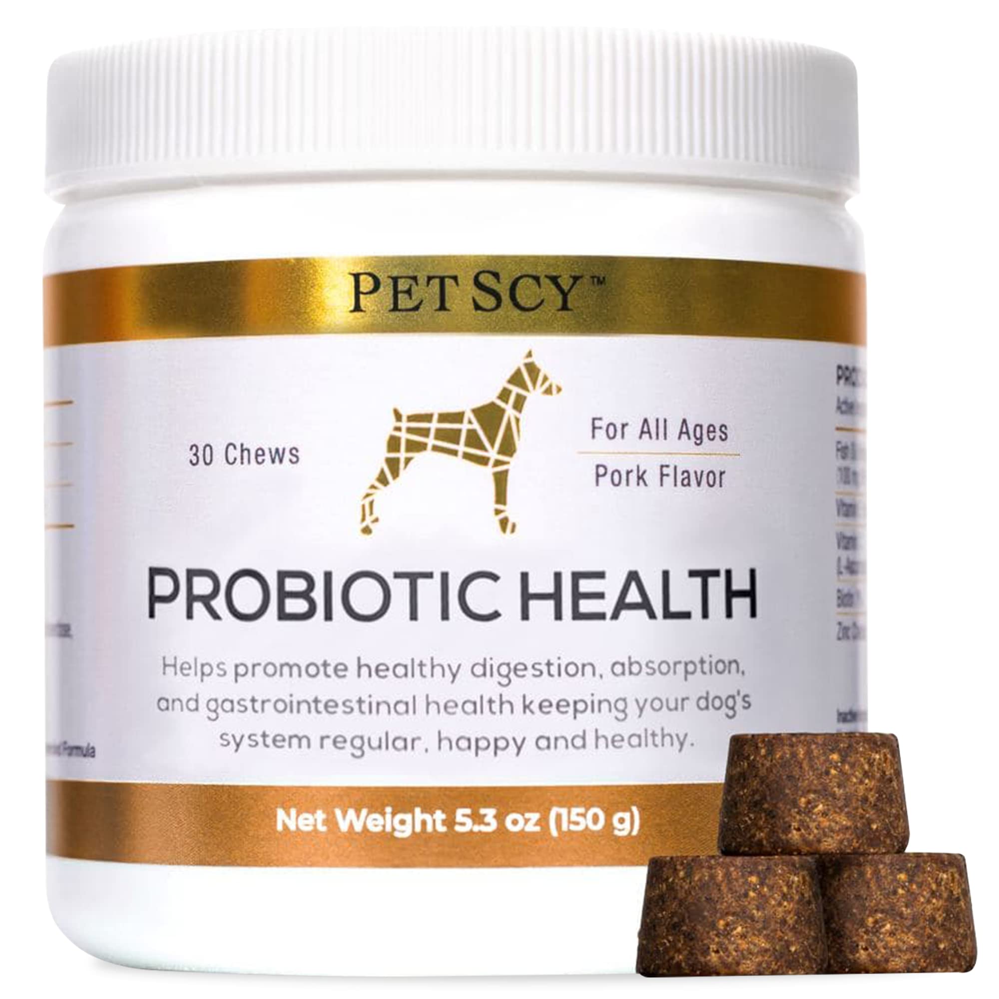 PetScy icon shows probiotic and prebiotic synergy for gut health