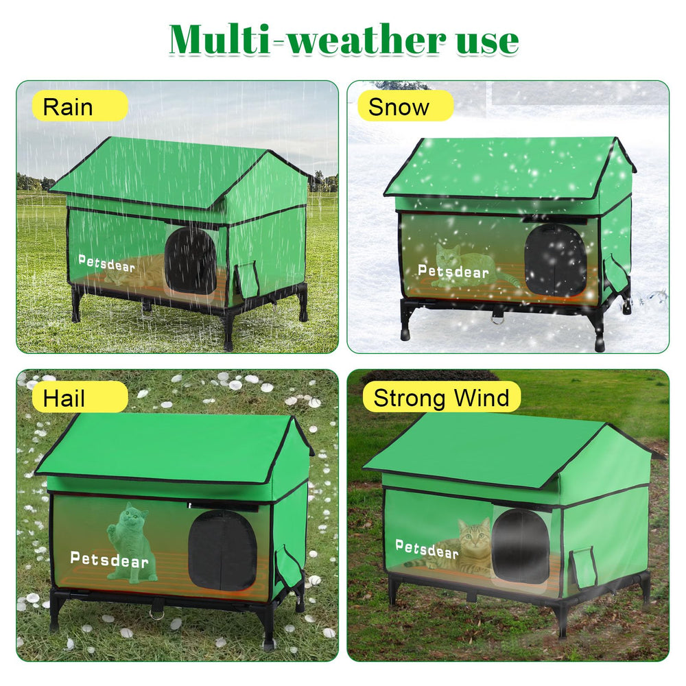 Petsdear heated outdoor cat house easy assembly without tools