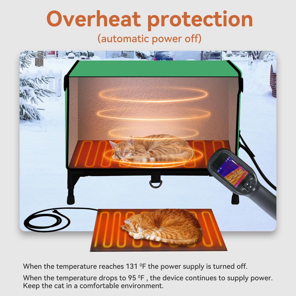 Petsdear heated outdoor cat house interior bed with plush lining for cozy warmth