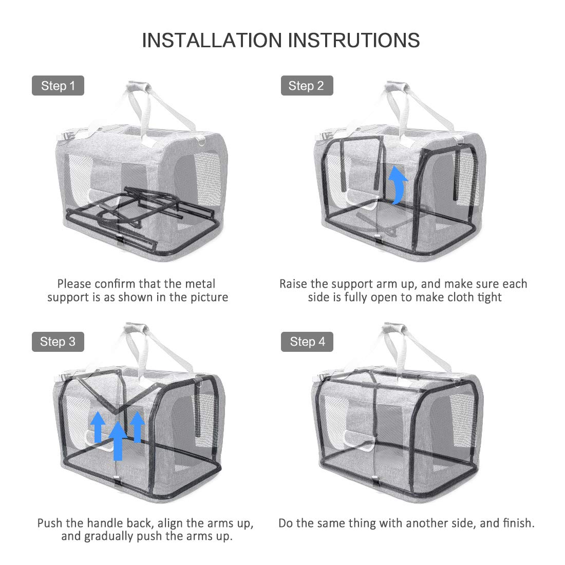 Petseek extra large cat carrier collapsible structure for compact storage.