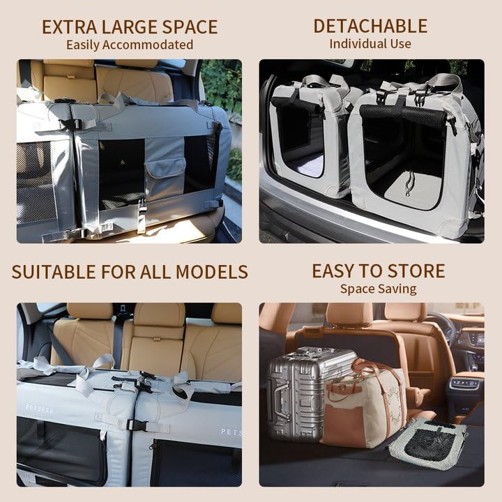 Petseek Extra Large Cat Carrier removable fleece bed is soft and washable.