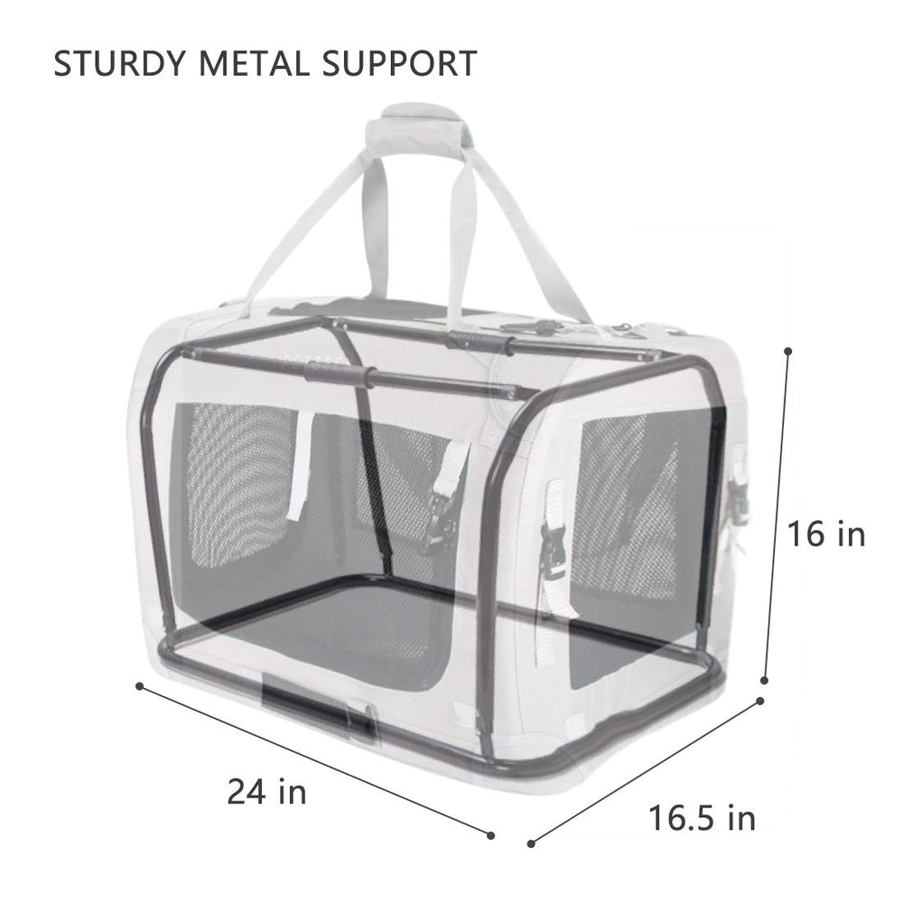 Petseek blue carrier side view emphasizing ventilation panels and secure zippers