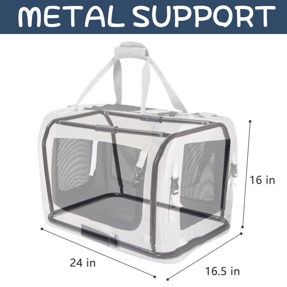 Petseek carrier interior view showing breathable mesh for airflow