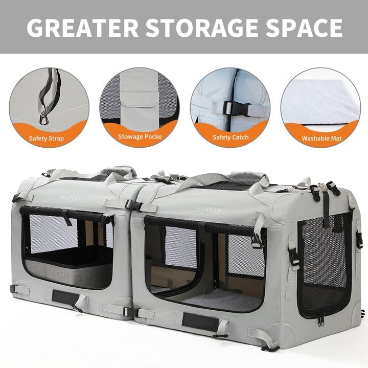 Petseek Extra Large Cat Carrier top entrance for quick access during travel.