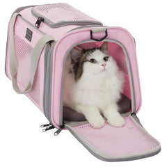Petsfit airline-approved cat carrier under-seat fit for travel comfort.