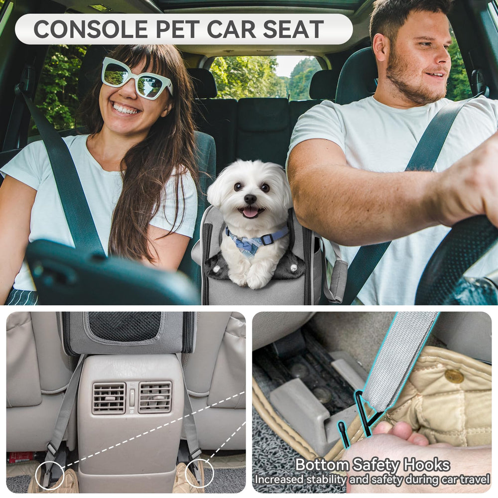 Petsfit airline-approved dog car carrier under airplane seat for easy air travel.