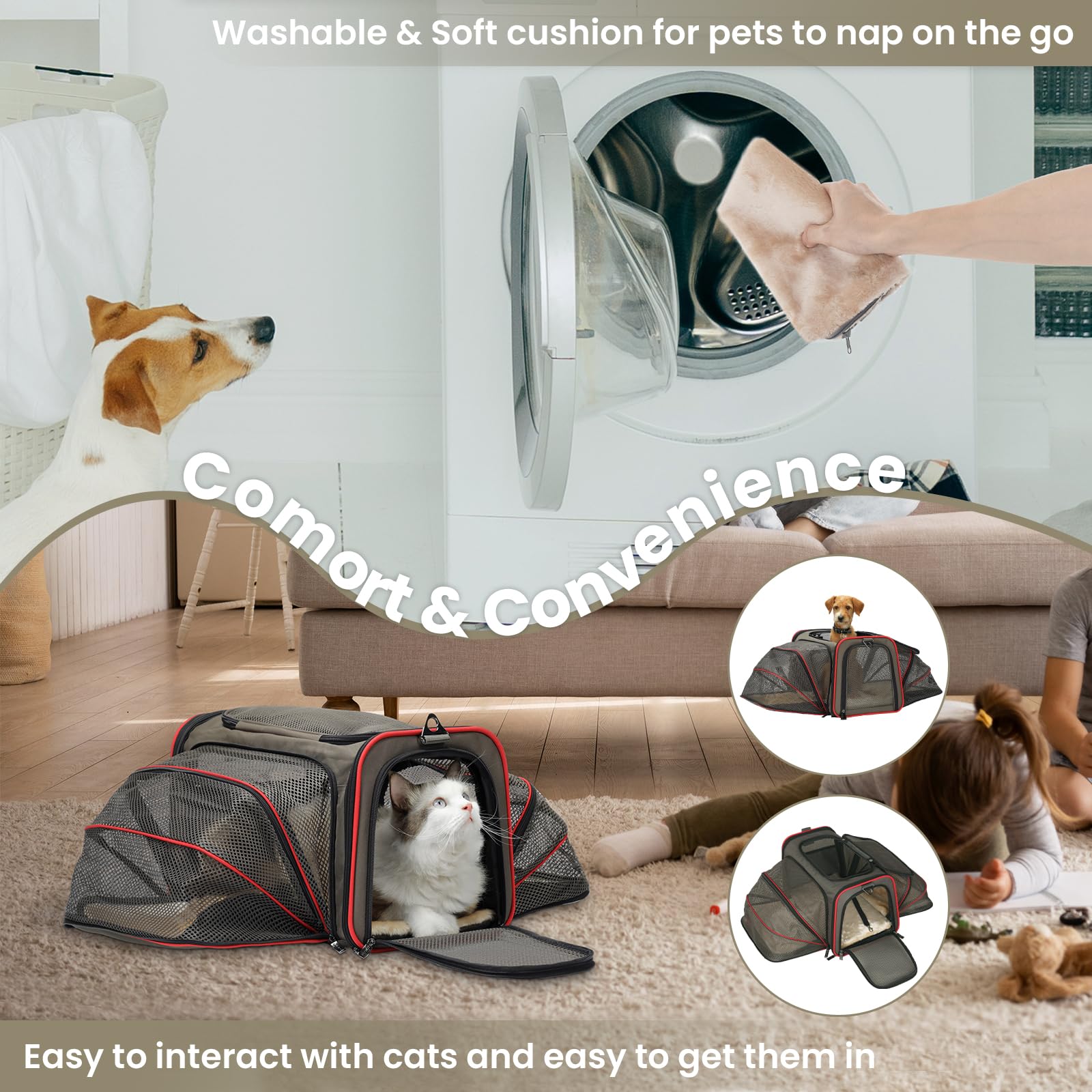 Petsfit dog and cat use-friendly design offering versatile travel option for small pets