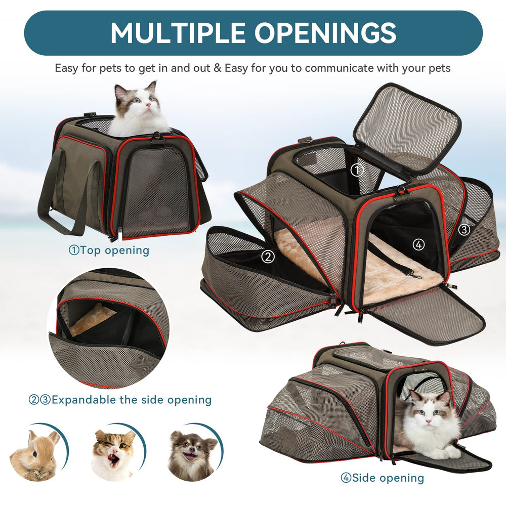 Petsfit airline-approved carrier open zipper for easy loading and access