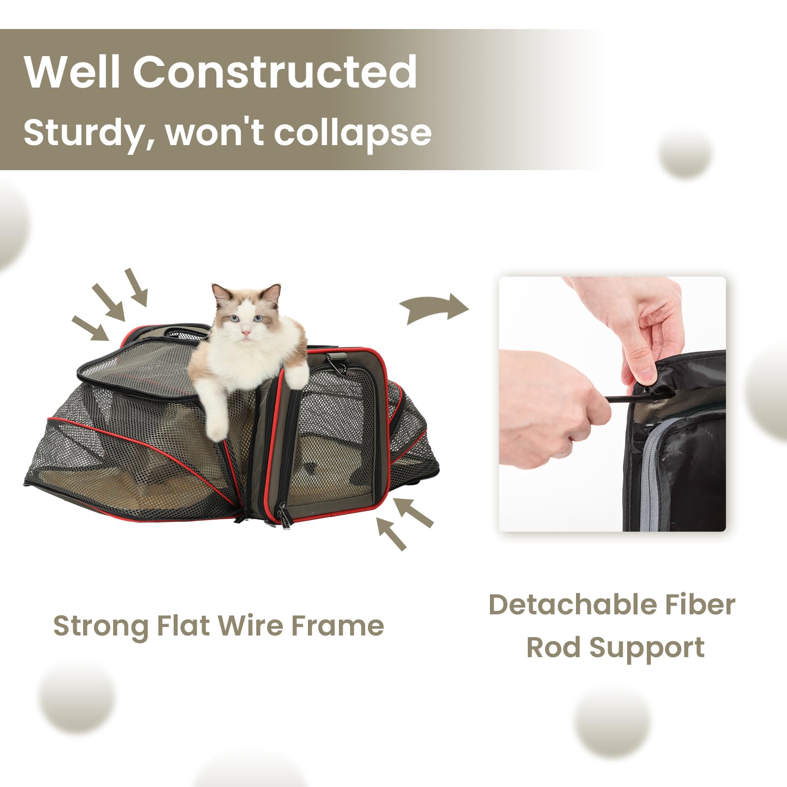 Petsfit expandable carrier under-seat design suited for airline travel