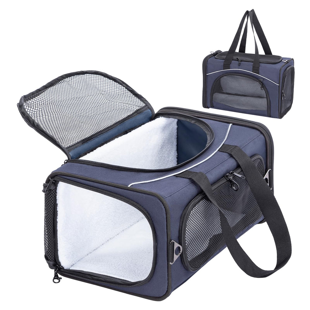 Petsfit airline-approved cat carrier fits under most airplane seats for easy in-cabin travel