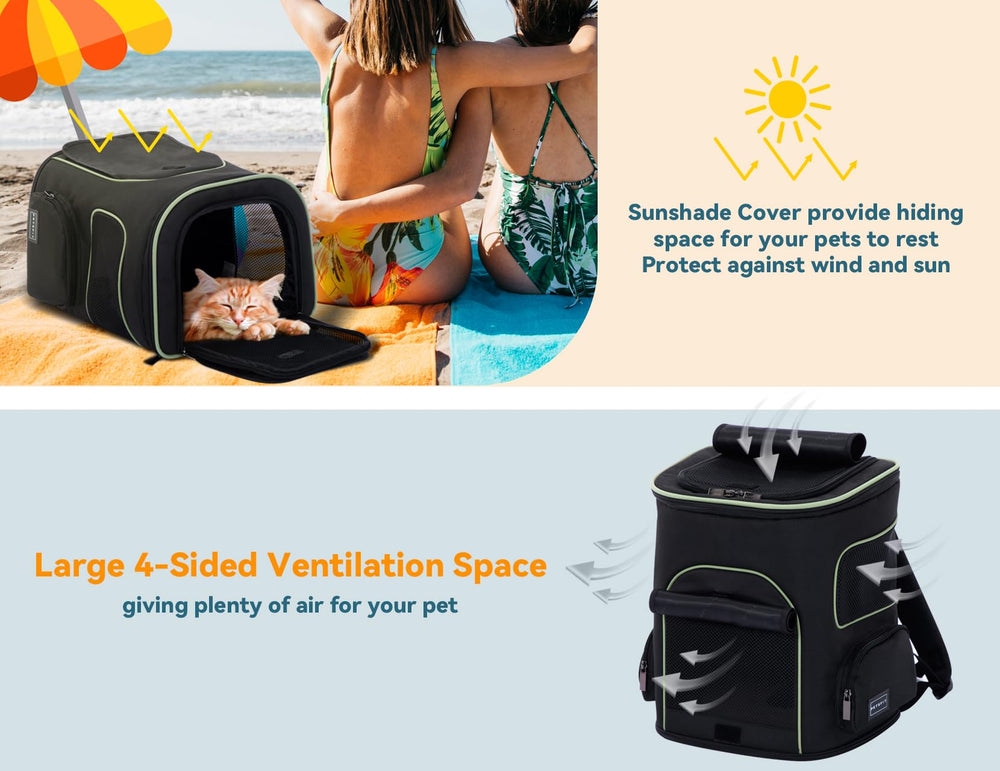 Petsfit top opening reinforced to prevent collapse during travel