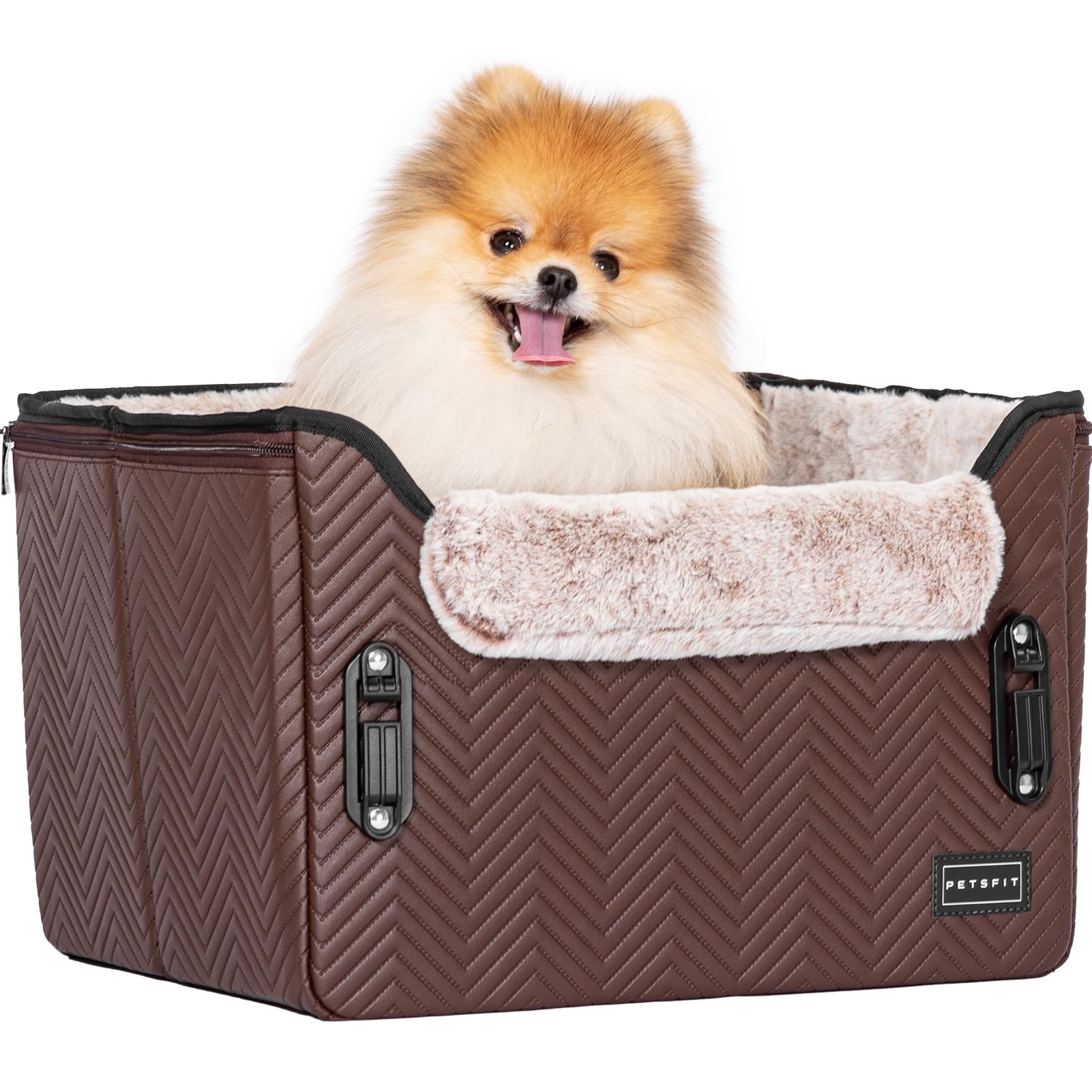 Petsfit car seat doubles as a cozy bed during car trips.
