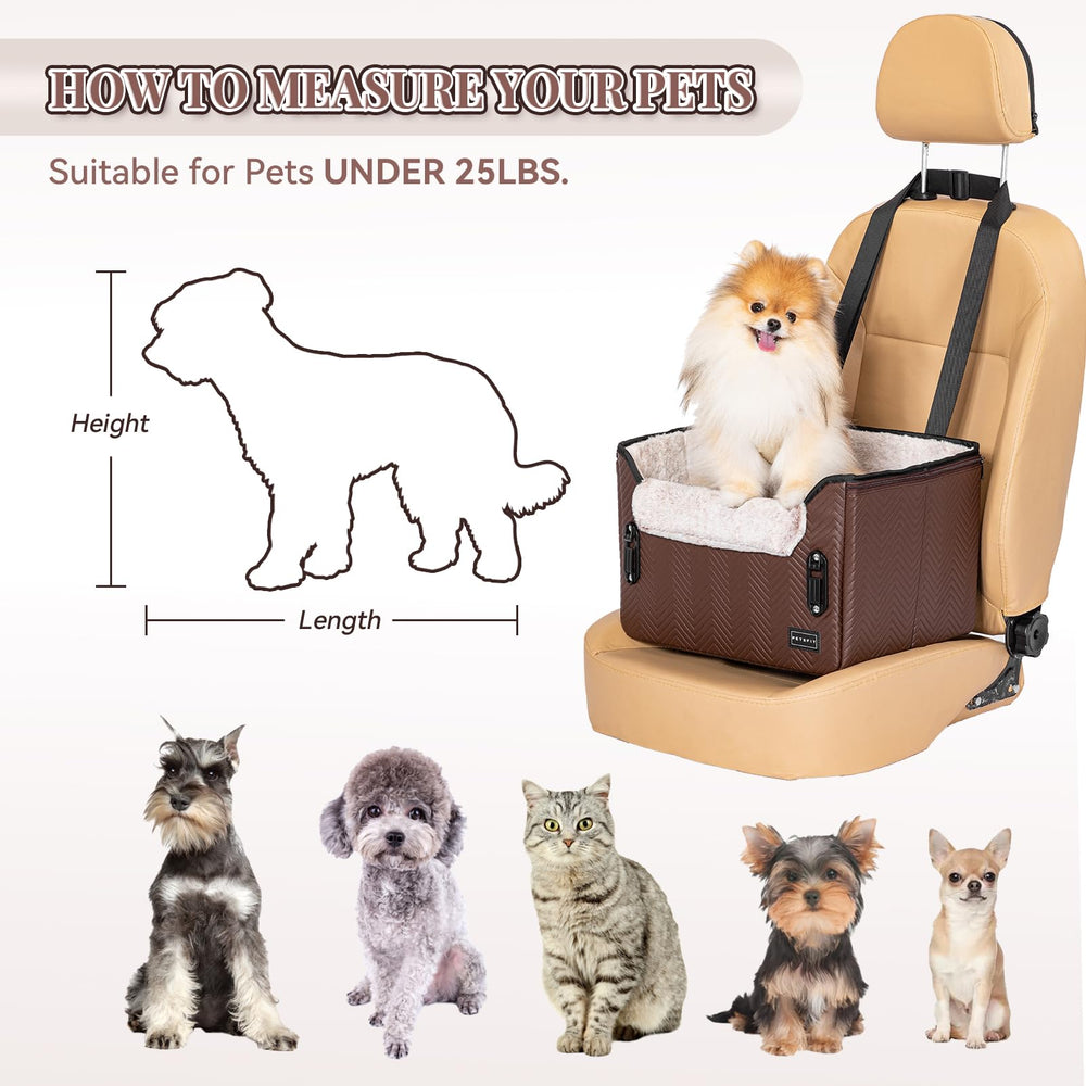 Petsfit car seat features soft rabbit velvet lining for cozy rides.