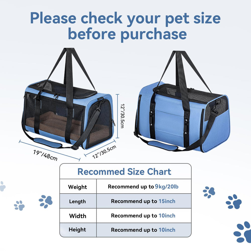 Petsfit carrier features adjustable shoulder strap for versatile carrying.