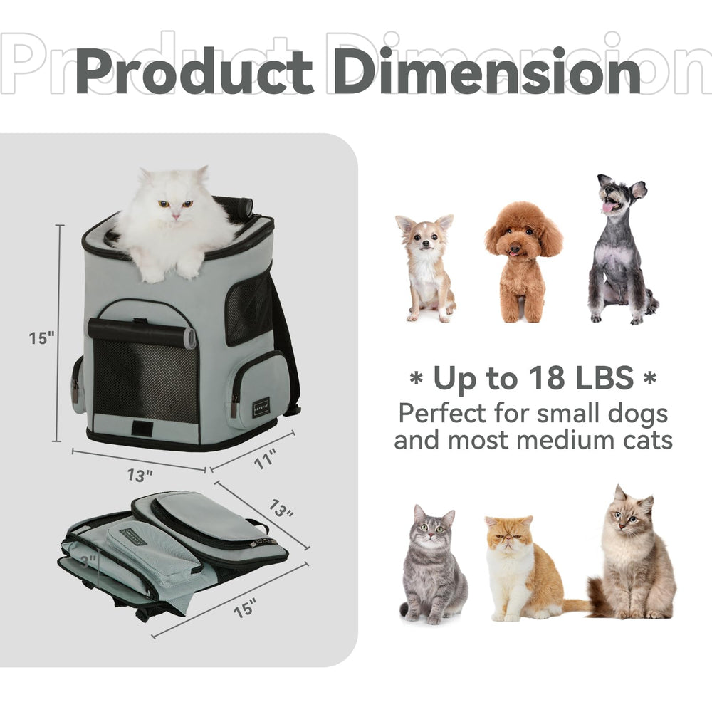 Petsfit cat backpack back panel with waist protection reducing carrying strain.