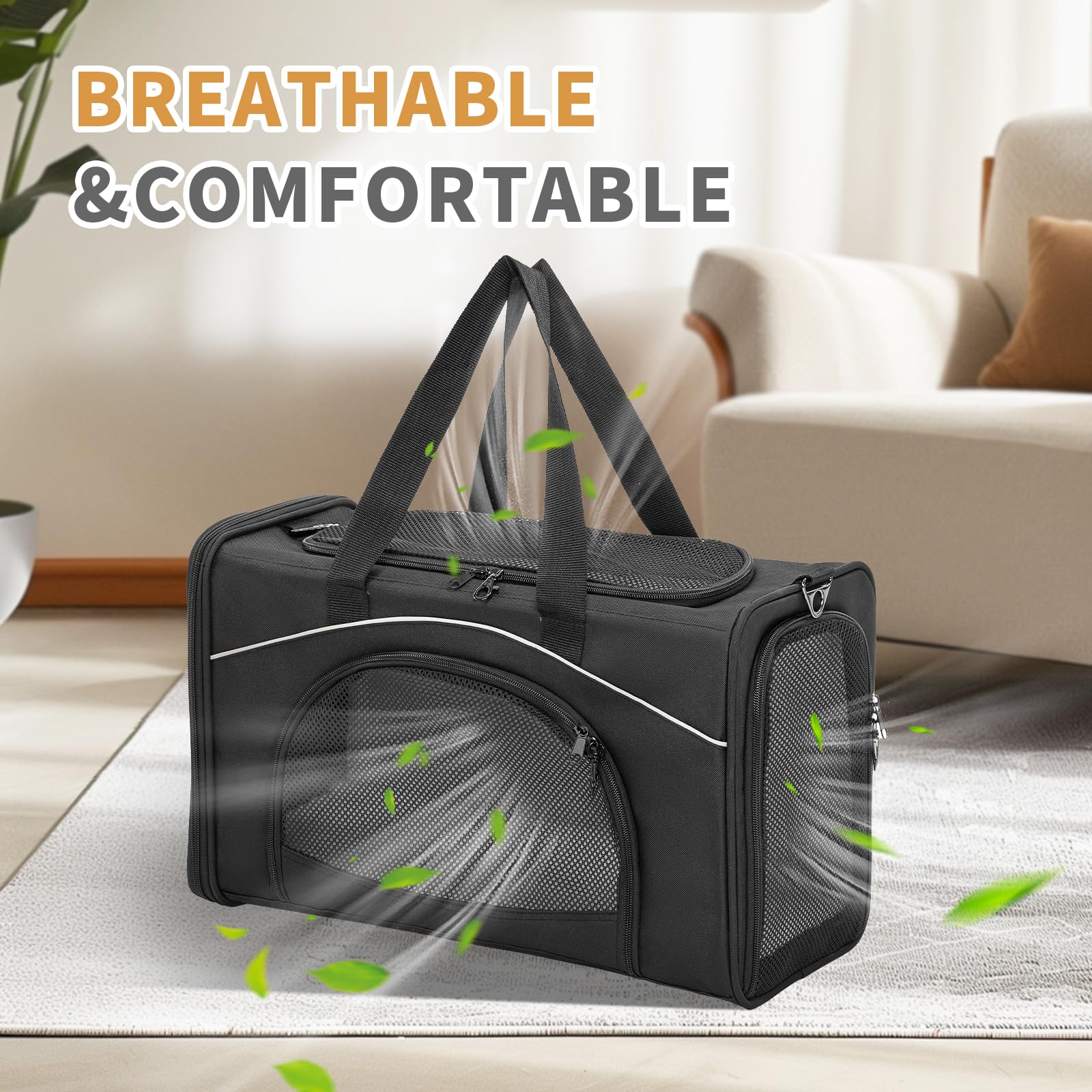 Petsfit cat carrier back luggage strap for secure suitcase attachment