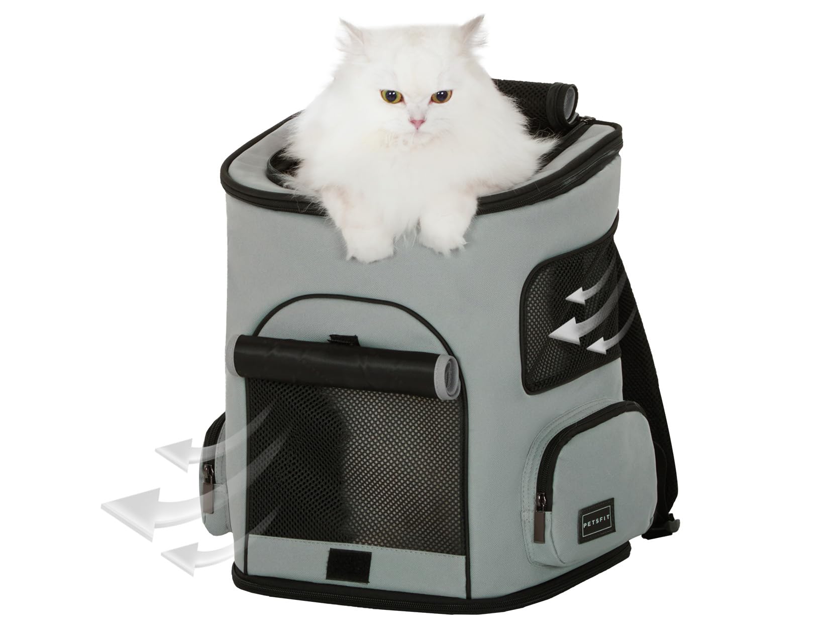 Petsfit cat carrier backpack collapsible design folds compactly for easy transport.
