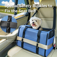 Petsfit cat carrier in durable Oxford fabric for long trips.