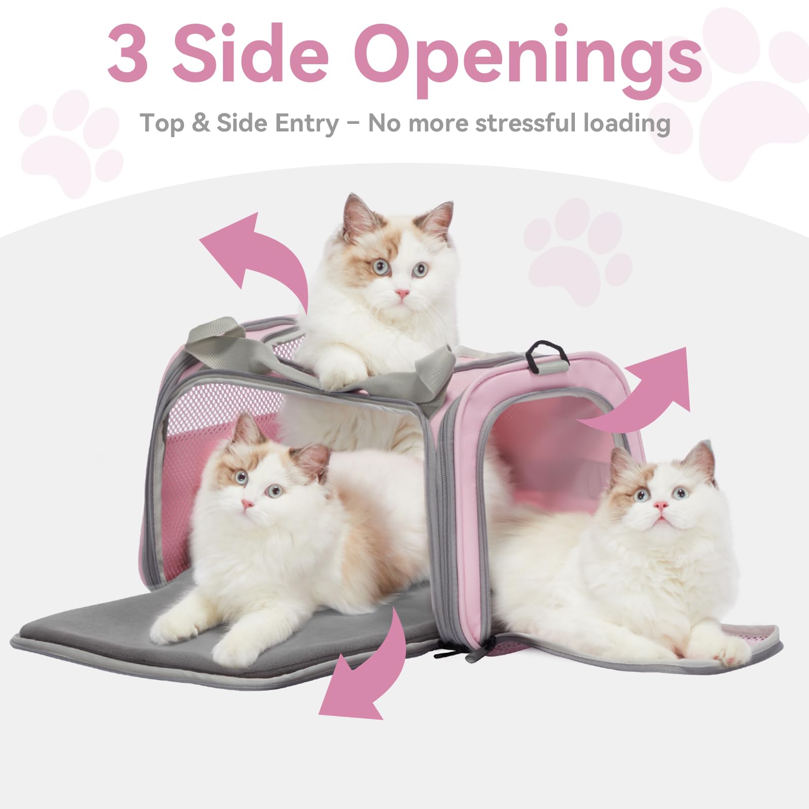 Petsfit cat carrier four-side mesh ventilation for breathable visibility during travel.