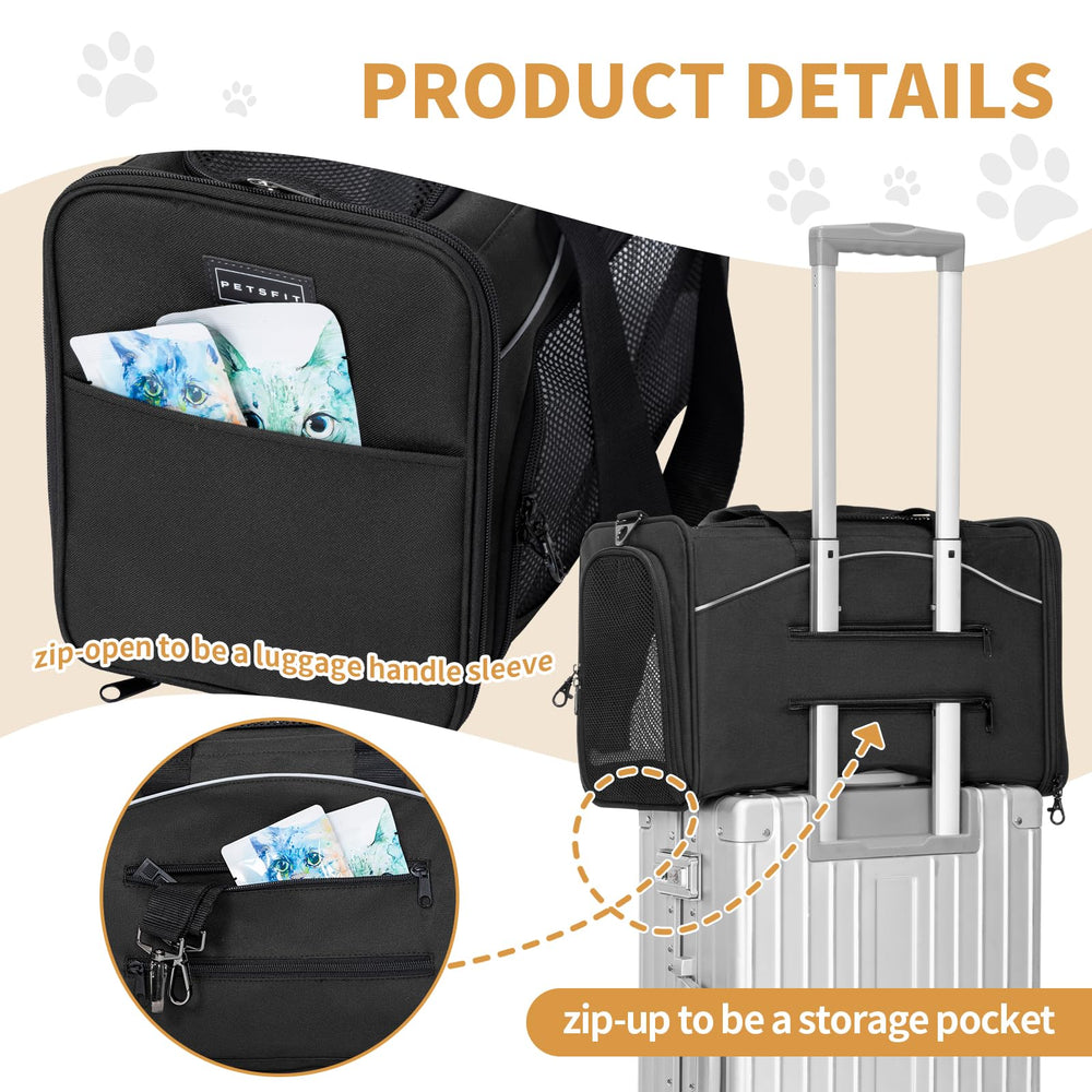 Petsfit cat carrier lightweight waterproof fabric for durable travel