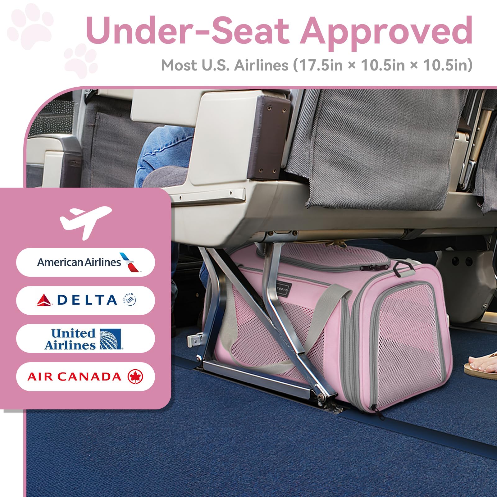 Petsfit cat carrier with locking zippers and safety leash for secure transport.