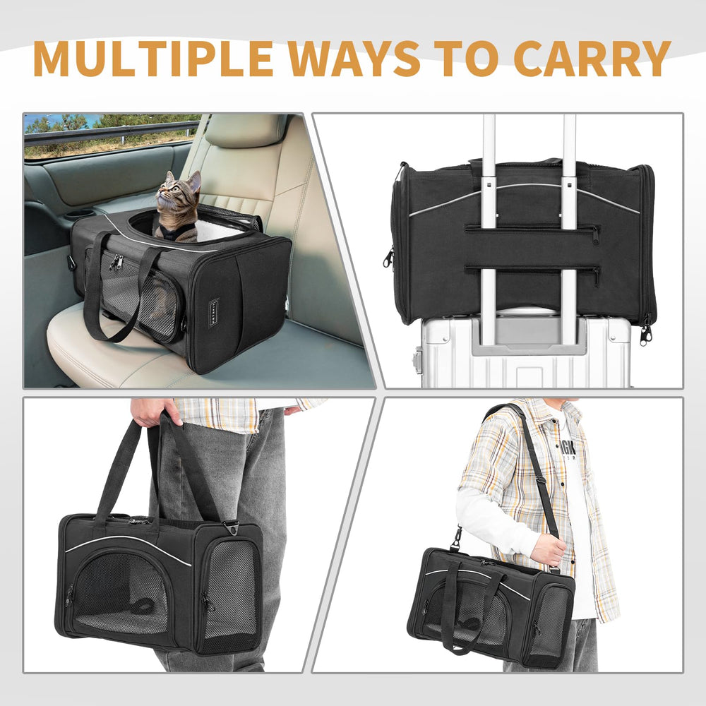 Petsfit cat carrier top opening for easy pet interaction during travel