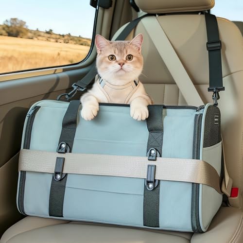 Petsfit cat carrier under-seat for airline travel delivers compact comfort.