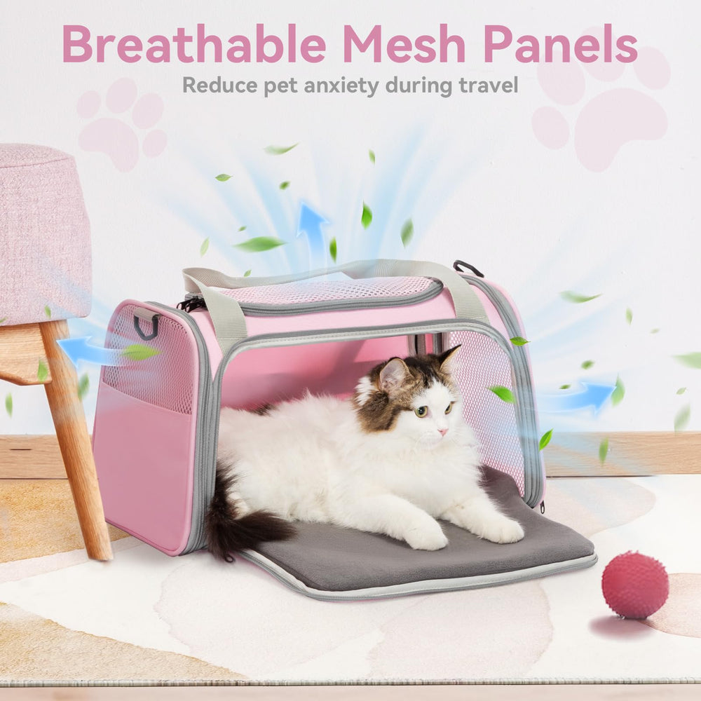 Petsfit cat carrier washable fleece mat for easy cleanup between trips.