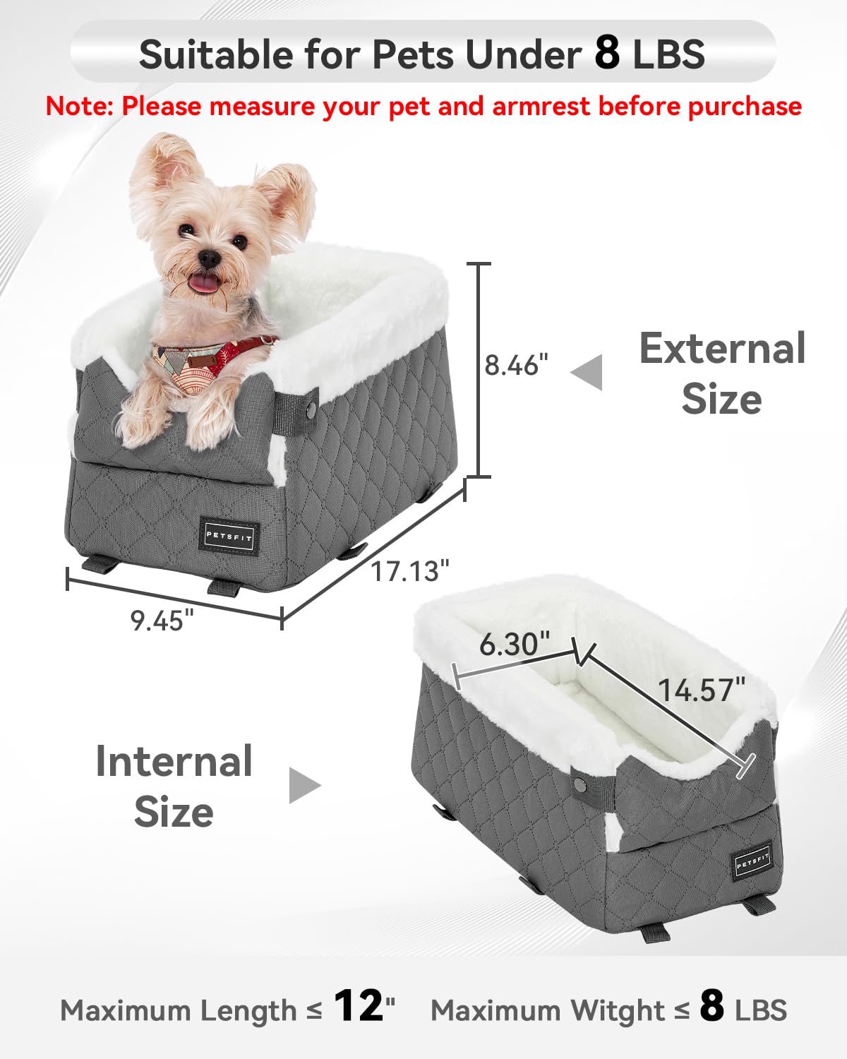 Petsfit center console dog car seat interior cushion close up plush comfort