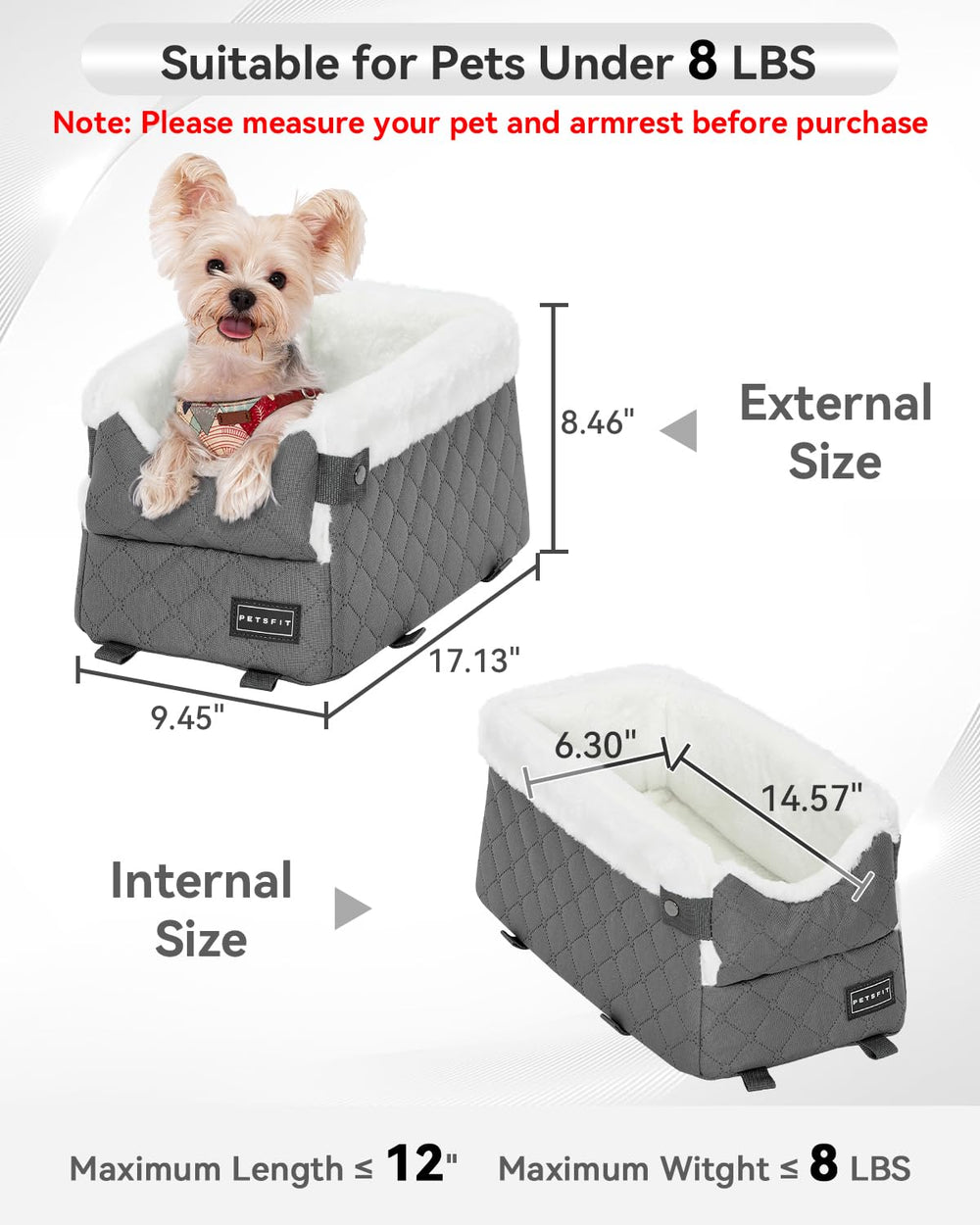 Petsfit center console dog car seat interior cushion close up plush comfort