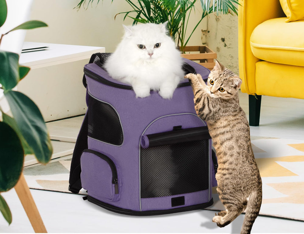 PETSFIT dog backpack carrier collapsed shows easy folding for travel.