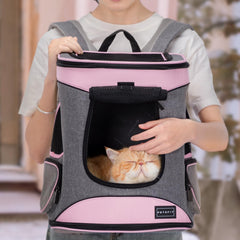 Petsfit dog backpack with roomy dimensions supports small pets up to 18 pounds.