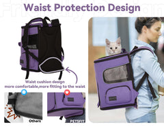 PETSFIT dog backpack carrier side view demonstrates spacious interior for small pets.